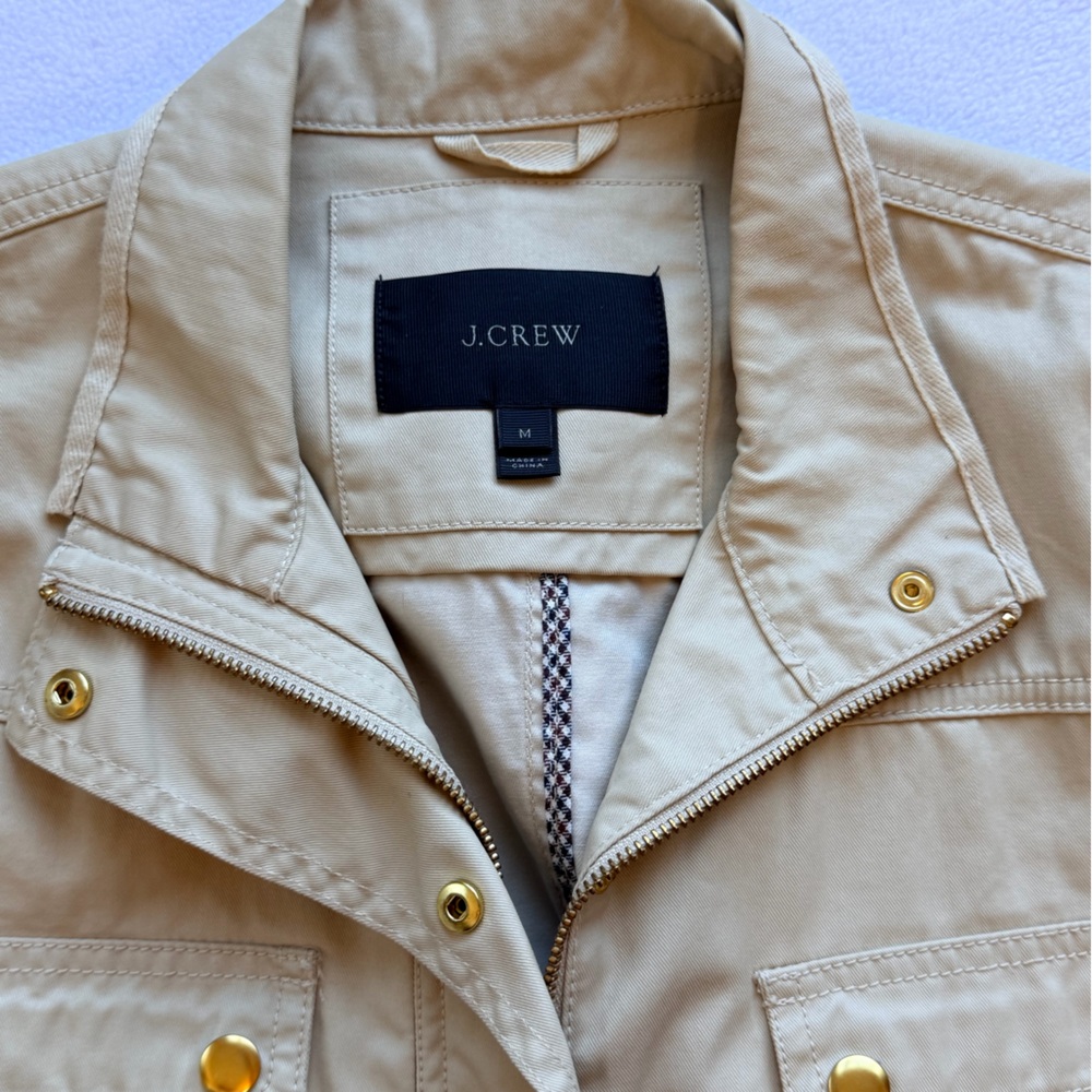 J. Crew Tan Utility Jacket with Gold Buttons - Picture 8 of 14
